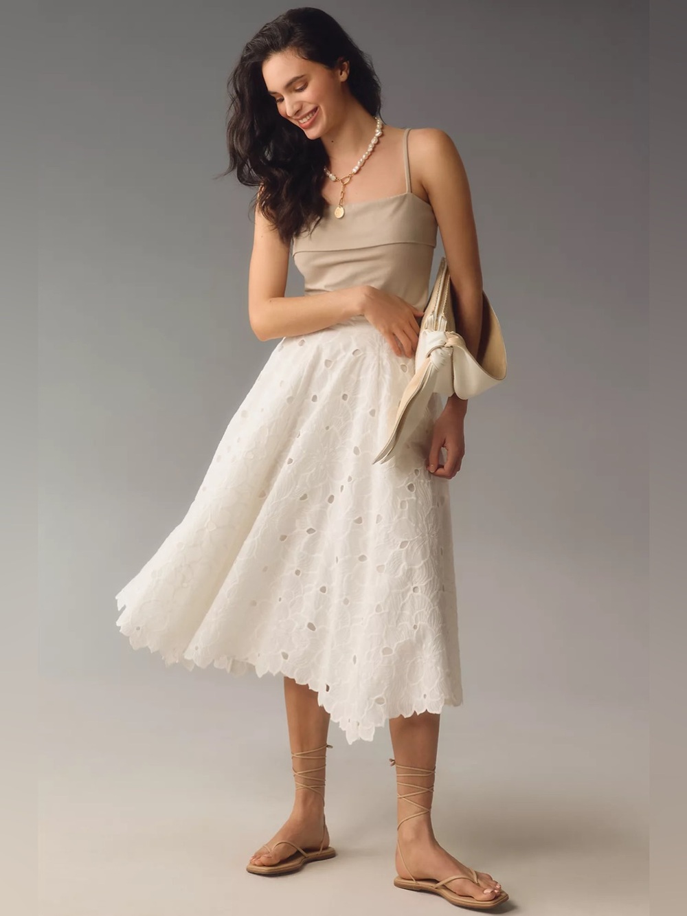 Mac Duggal Cutwork Full Midi Skirt